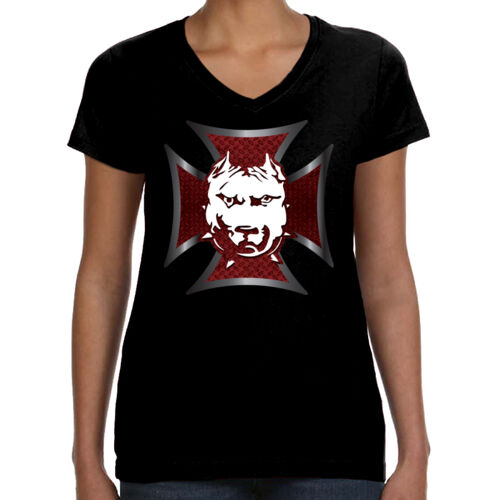 DDMM White/Red Celtic Cross Ladies' Tee Thumbnail