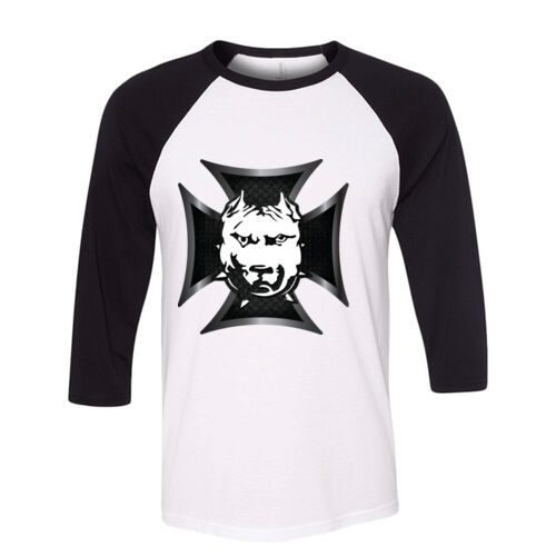 DDMM White/Black Celtic Cross Baseball T-Shirt Thumbnail