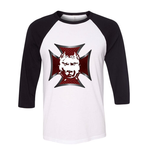 DDMM White/Red Celtic Cross Baseball T-Shirt Thumbnail